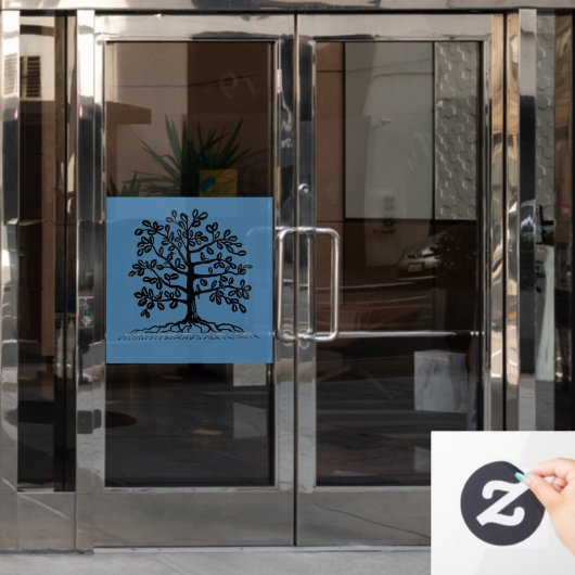 Vögel im Baumausschnitt Fensteraufkleber (Büro Tür)