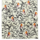 Vögel im Baumduschvorhang Duschvorhang (Vorderseite)