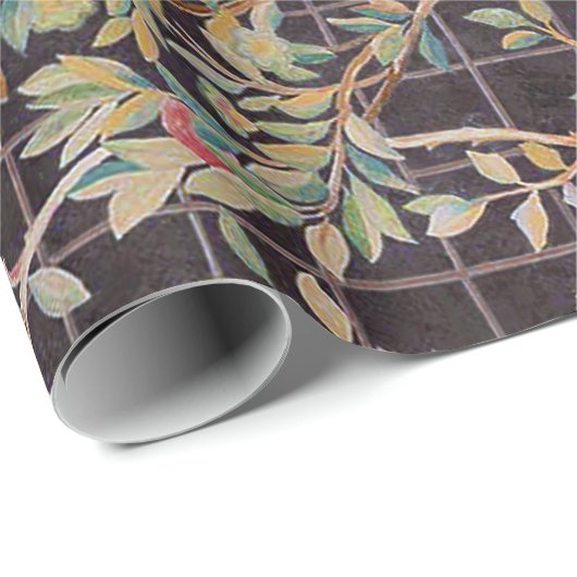 Vögel im Blumengarten, William Morris Geschenkpapier (Rolleneckpunkt)