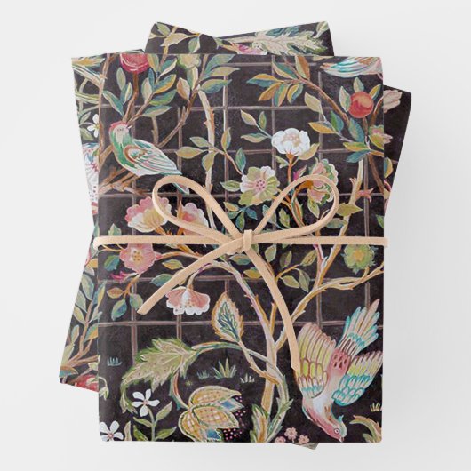 Vögel im Blumengarten, William Morris Geschenkpapier Set (Beispiel)