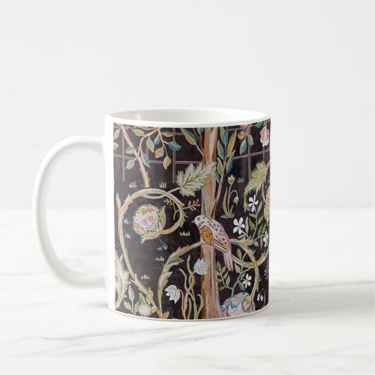 Vögel im Blumengarten, William Morris Kaffeetasse (Links)