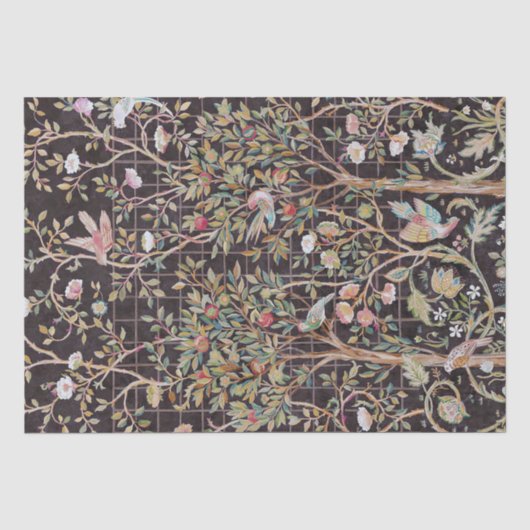 Vögel im Blumengarten, William Morris Seidenpapier (Vorderseite)