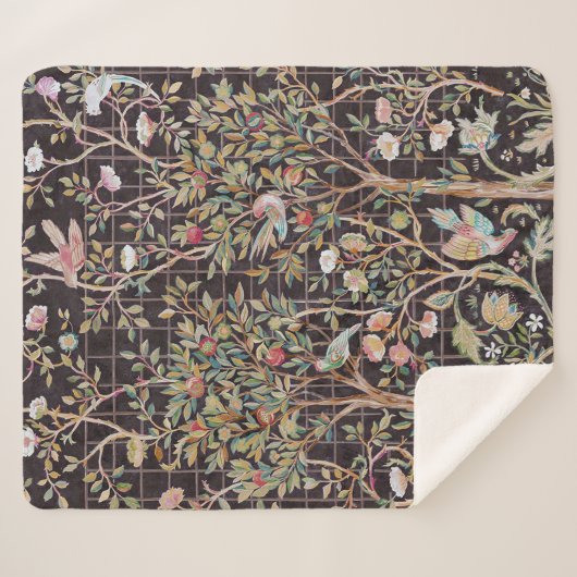 Vögel im Blumengarten, William Morris Sherpadecke (Vorderseite (Horizontal))