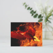 Vogel im Feuer Postkarte (Stehend Vorderseite)