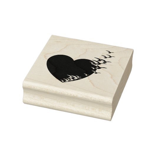 Vögel im Flug Herz Gummistempel (Stempel)