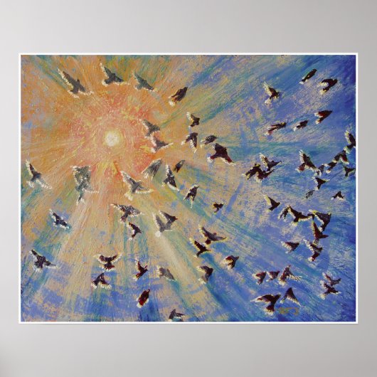 Vögel im Flug Poster (Vorne)