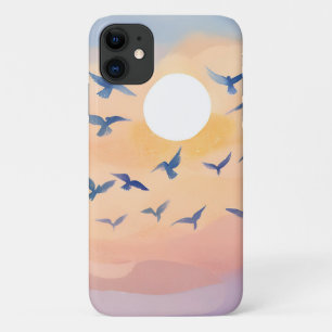 Vögel im Flug   Sonnenuntergang Wasserfarbe Case-Mate iPhone Hülle