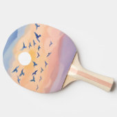 Vögel im Flug | Sonnenuntergang Wasserfarbe Tischtennis Schläger (Seitenansicht)