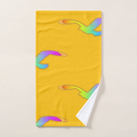 Vögel im Flug Wiederholung gelb Badhandtuch Set (Handtuch)