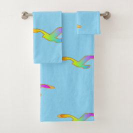 Vögel im Flug Wiederholung von lt blau Badhandtuch Set