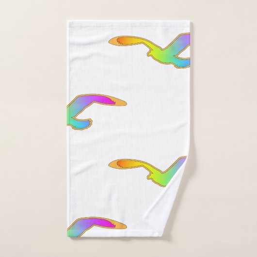 Vögel im Flug Wiederholung weiß Badhandtuch Set (Handtuch)
