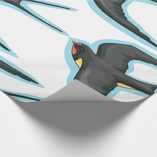 Vögel im Flugzeug Geschenkpapier