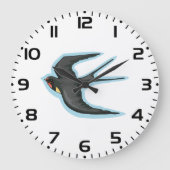 Vögel im Flugzeug Große Wanduhr (Vorderseite)