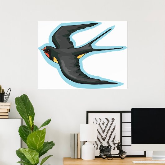 Vögel im Flugzeug Poster