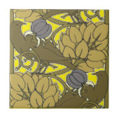 Vögel im Fruchtbaum-Muster von Voysey Fliese (Vorderseite)