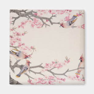 Vögel im Frühling singen Magnet