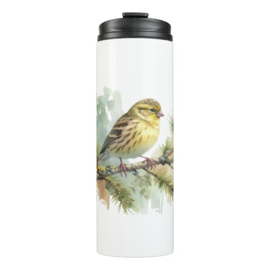 Vogel im Frühlingswasser Thermosbecher (Vorderseite)