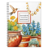 Vögel im Garten | Blume für gepunktete Pflanze Notizblock (Vorderseite)