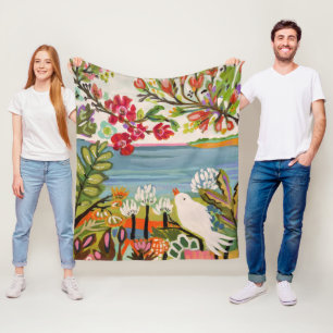 Vögel im Garten Fleecedecke