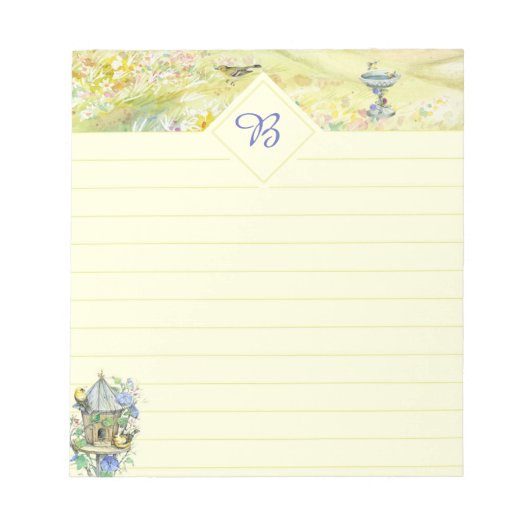 Vögel im Garten Notizblock (Vorderseite)