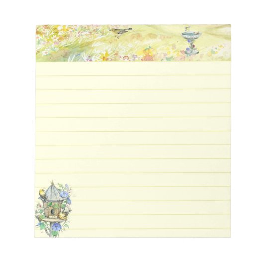 Vögel im Garten Notizblock (Vorderseite)