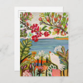 Vögel im Garten Postkarte (Vorne/Hinten)