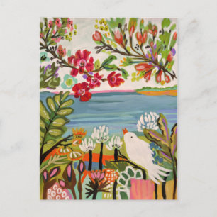 Vögel im Garten Postkarte