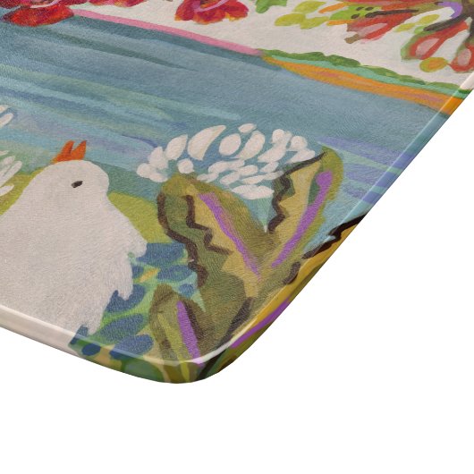 Vögel im Garten Schneidebrett (Ecke)