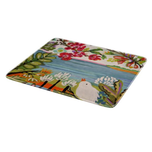 Vögel im Garten Schneidebrett (Ecke)