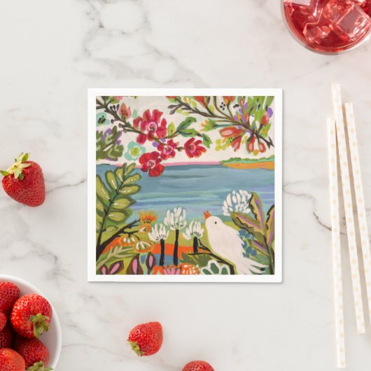 Vögel im Garten Serviette (Beispiel)