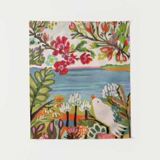 Vögel im Garten Wandteppich (Vorderseite)