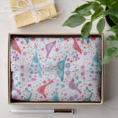 Vögel im Garten Wasserfarbe Seidenpapier (Geschenk)