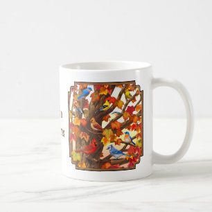 Vögel im Herbst Ahornbaum Kaffeetasse