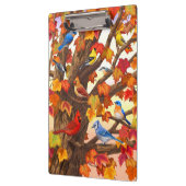 Vögel im Herbst Ahornbaum Klemmbrett (Links)