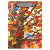 Vögel im Herbst Ahornbaum Klemmbrett (Vorderseite)