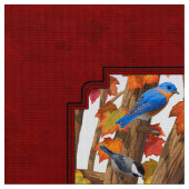Vögel im Herbst Ahornbaum rot Stoff (Nahaufnahme)