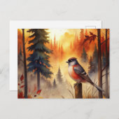 Vogel im Herbst Postkarte (Vorne/Hinten)