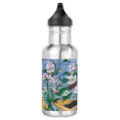 Vögel im Hinterhof Gelbe Finkenhandgemälde Edelstahlflasche (Rechts)