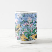 Vögel im Hinterhof Handgemalte Kunst Kaffeetasse (Mittel)