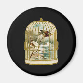 Vogel im Käfig Winterlandschaft Magnet (Vorne)