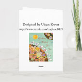 Vögel im Land der Blume: Geburtskarte Karte (Rückseite)