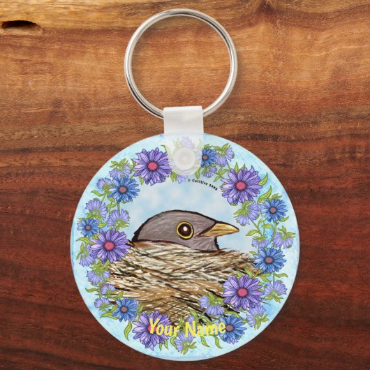 Vogel im Nest-Schlüsselanhänger Schlüsselanhänger (Vorderseite)