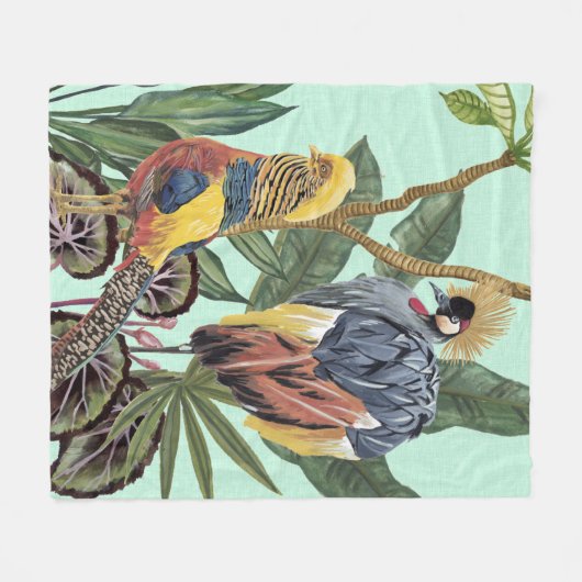 Vögel im Paradies - Große Vögel Fleecedecke (Vorderseite (Horizontal))