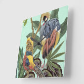 Vögel im Paradies - Große Vögel Quadratische Wanduhr (Winkel)