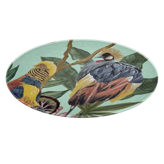 Vögel im Paradies - Große Vögel Schneidebrett (Ecke)