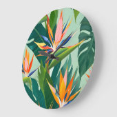 Vögel im Paradies Große Wanduhr (Winkel)