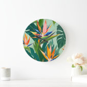 Vögel im Paradies Große Wanduhr (Zuhause)