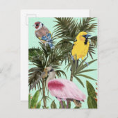 Vögel im Paradies Postkarte (Vorne/Hinten)