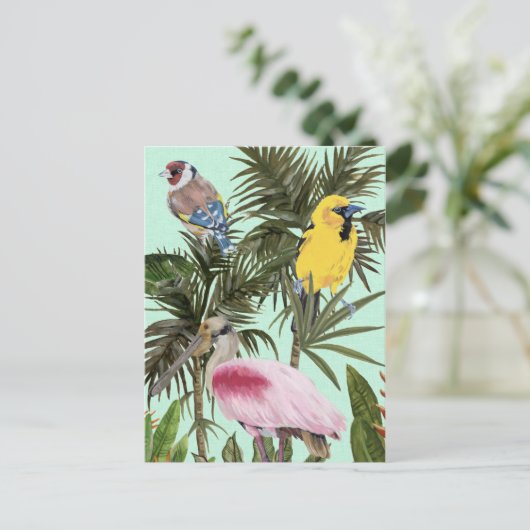 Vögel im Paradies Postkarte (Stehend Vorderseite)