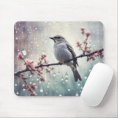 Vogel im Regen Mousepad (Mit Mouse)